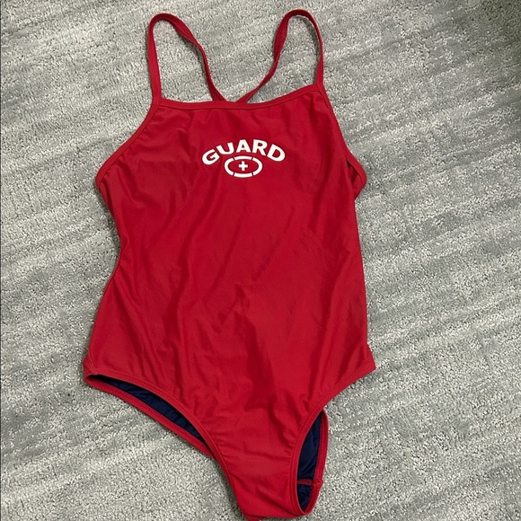 Women's Red Guard One Piece Swimsuit - Picture 1 of 3